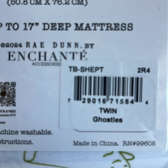 Rae Dunn Halloween Ghost Sheet set - Twin Boy Girl NEW - Picture 7 of 7